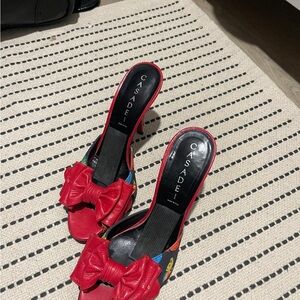 Casadei Red Bow Mules
